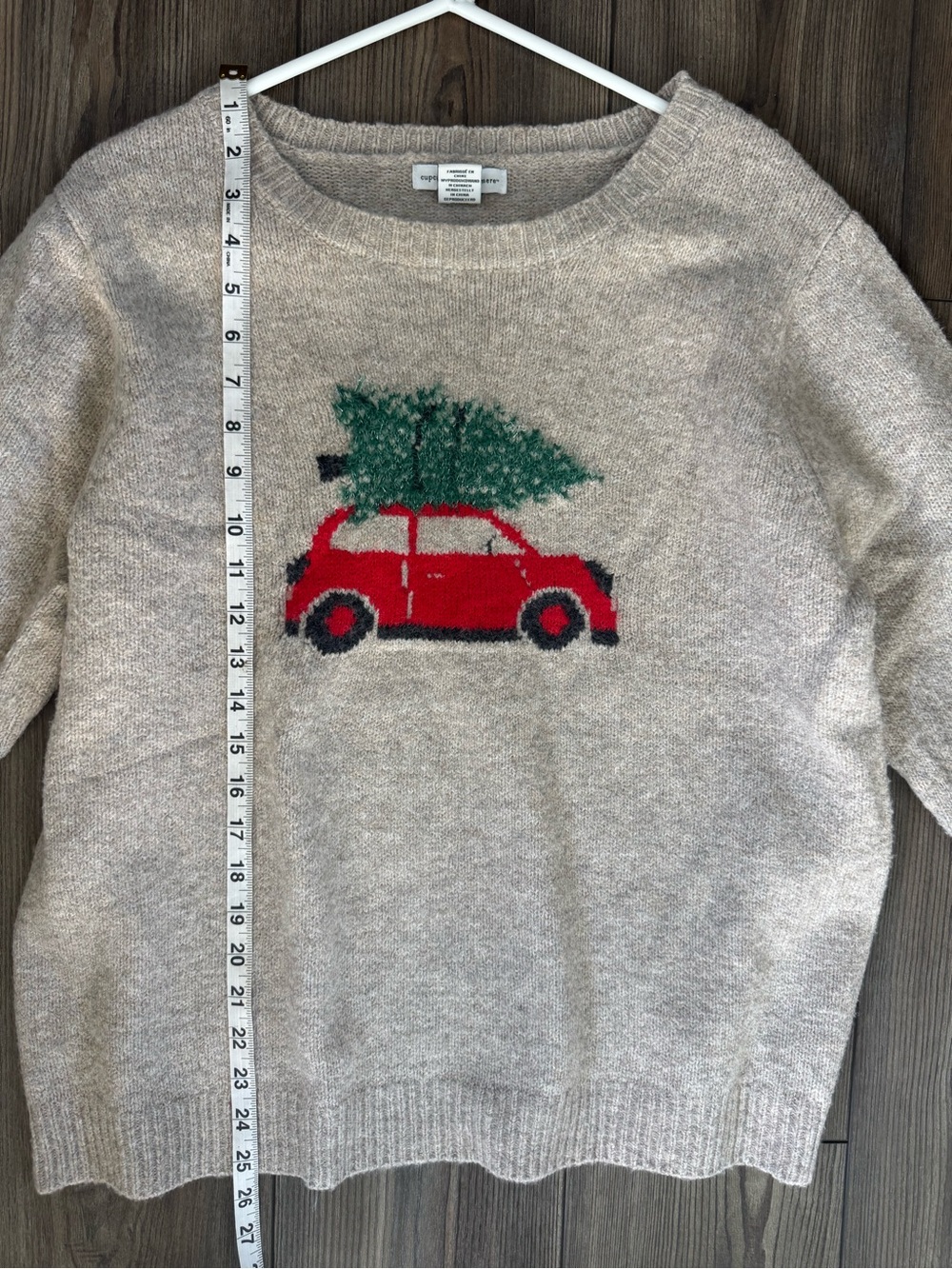 cupcakes & cashmere Beige Sweater with Red Car & Green Tree - Picture 5 of 6